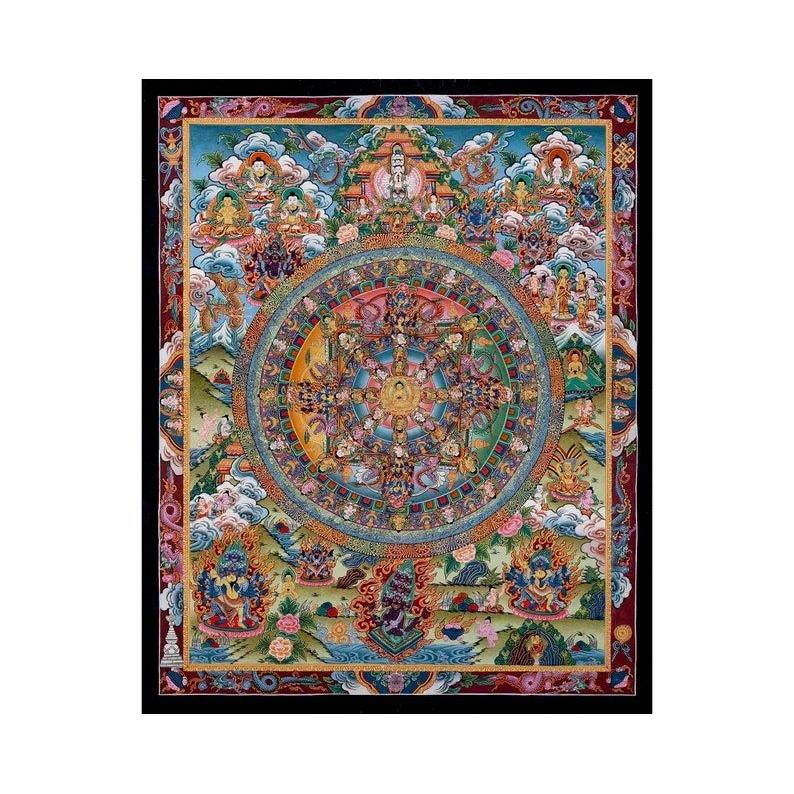 Tapestry Buddha Mandala Thangka original hand 75x100