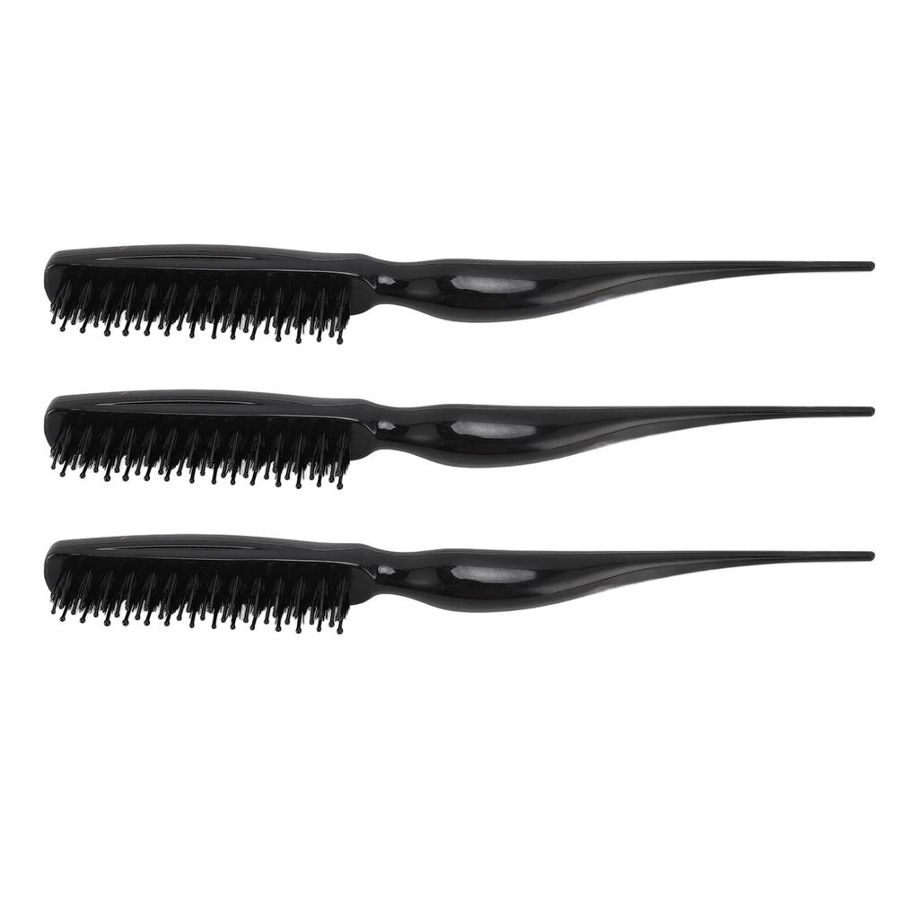 3Pcs Tsing Hair Brush Ergonomic Handle Portable Tsing Brush Rat Tail Comb for Home Travel