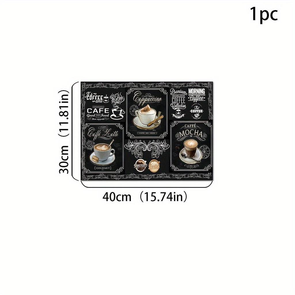 Covoraș de uscare din cauciuc, cu veselă retro de cafea, pentru cafenea, restaurant, covor de bucătărie, veselă, covoraș de masă cu noroi de diatomee, covoraș pentru animale de companie, 1 buc.