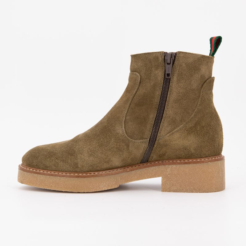 Bottines daim olive semelle gomme Femme PATRICIA MILLER