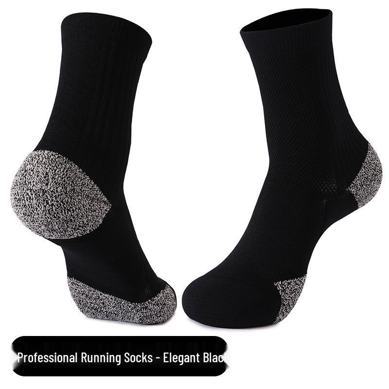 Quick-Dry Anti-Pilling Mid-Calf Sports Socks: Thick Towel Bottom, Sweat-Absorbent, Non-Slip, Breathable, Anti-Odor Tennis & Running Socks