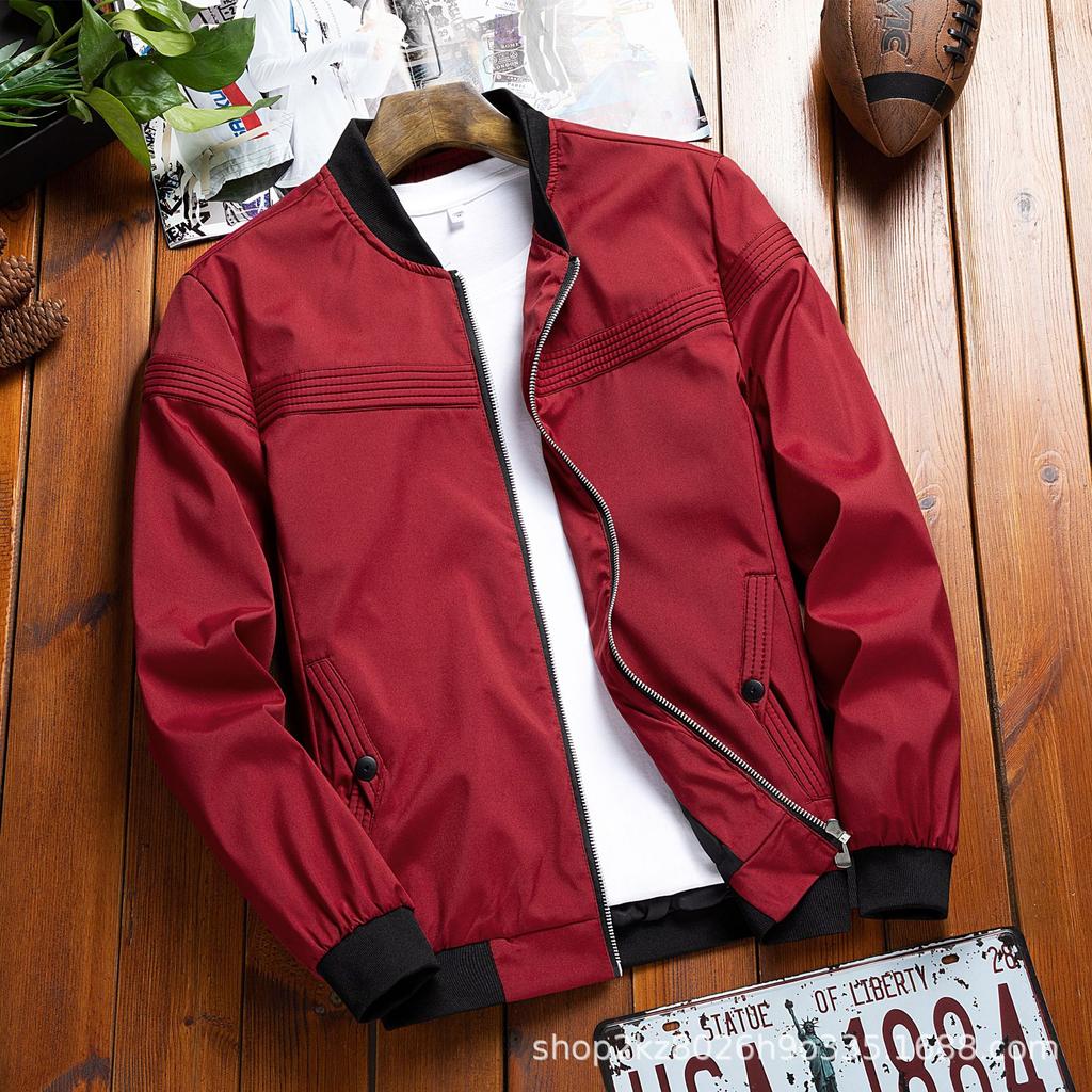 Men's Fashion Baseball Jacket Loose Casual Spring Autumn Bomber Jackets Men Stand Collar Outdoor Sport Windproof Coats