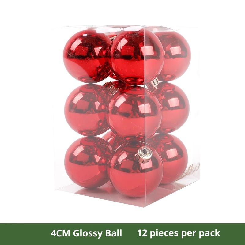 6/12 szt. 3-10 cm Dekoracje świąteczne Czerwone galwanizowane plastikowe bombki choinkowe