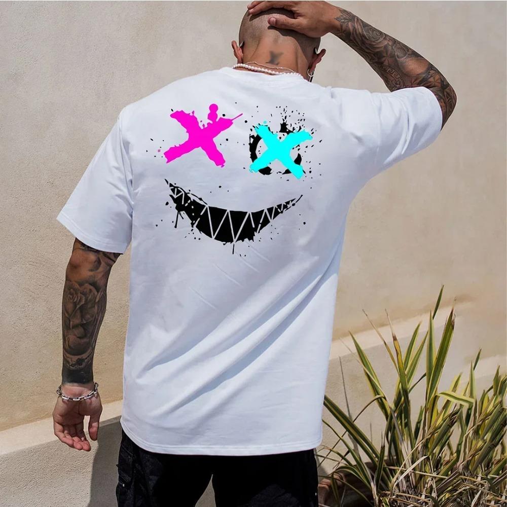 

Новая мужская летняя 3D-рубашка из быстросохнущего материала с принтом, повседневная, с коротким рукавом, свободного кроя, мужская, модная, влагоотводящая XXXXXL белый