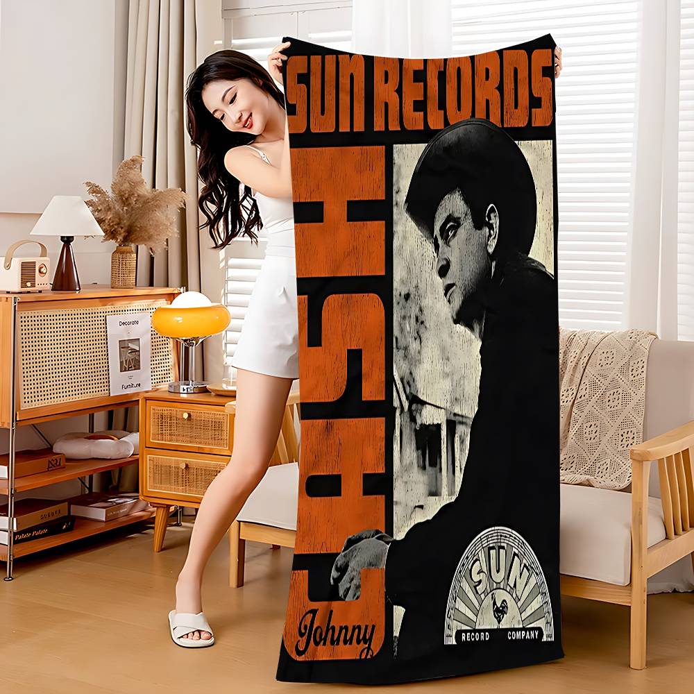 

Famous Johnny Cash American Singer Microfiber Beach Towel Absorbent Quick Dry Soft Yoga Swimming Resort Mountain Climbing Towel W40*H60(CM)