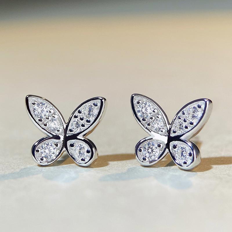 

Simple Stud Earrings For Women, Butterfly Exquisite Daily Mori Fresh Pastoral Jewelry