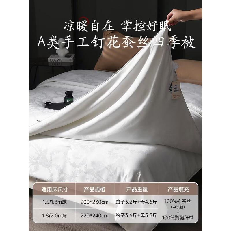 Premium Class A Tussah Silk All-Season Quilt, 220x240cm