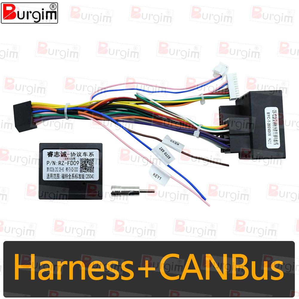 Car Radio Fascias Frame For Ford Kuga 2008-2013 9 inch 2DIN Carplay Stereo Panel 16PIN Harness Wire Power Cord Cable Canbus Box