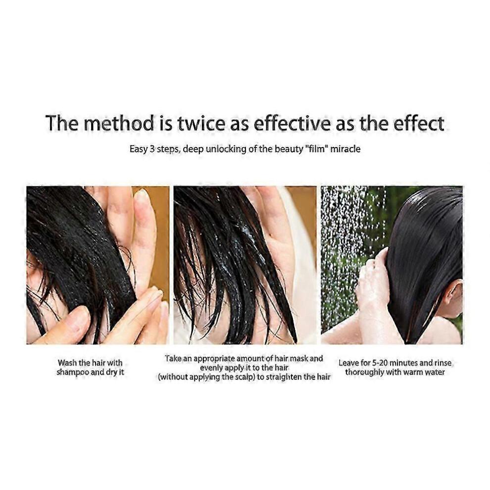 3pcs Magical Hair Mask Repair Frizzy Damaged Soft Smooth Shiny Keratin Treatment Deep Moisturize Nourishing Scalp Hair Care less