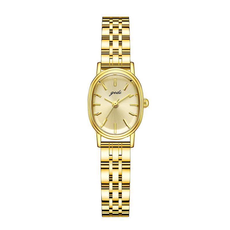 Simple And High-Value Steel Belt Women S Watch, Small And Exquisite Oval Waterproof Watch, Student Quartz Watch