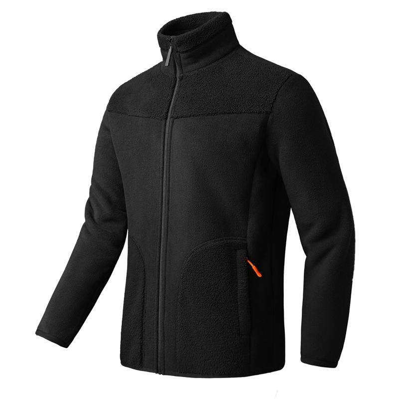 Unisex Coral Fleece Sherpa Lined Jacket for Winter