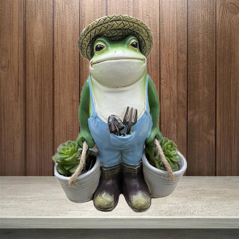 Cute Resin Frog Hanging Decor Miniature Garden Ornament For Office And Home Decor
