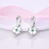Original Clover Green Zircon Copper Four Leaf Clover Earring Delicate Jewelry Women Earring Luxury Anniversary Gift