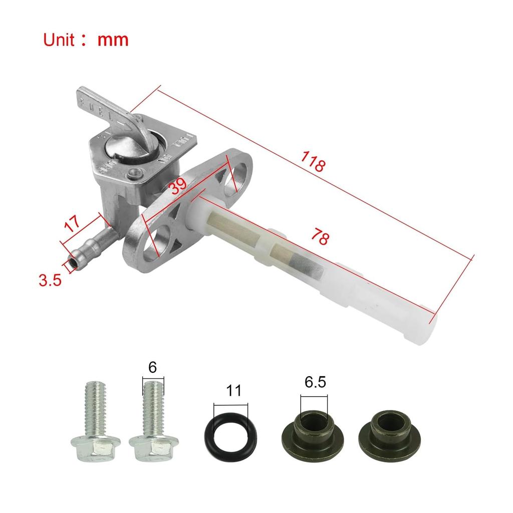 KVKMGDEK Gas Fuel Tank Switch Fuel Pet Cock Valve CRF50F CRF70F CRF80F CRF100F CRF150F