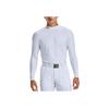 Under Armour Iso-Chill Logo Print Golf Athletic Slim Fit High Neck Long Sleeve T-Shirt Men Tops White 1359966-100