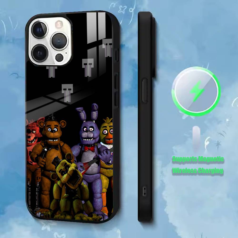 FNAF 5 Nights at Freddy's Handyhülle Für iPhone17,16,15,14,13,12,11 Plus,Pro Kompatibel mit magnetischer kabelloser Ladefunktion