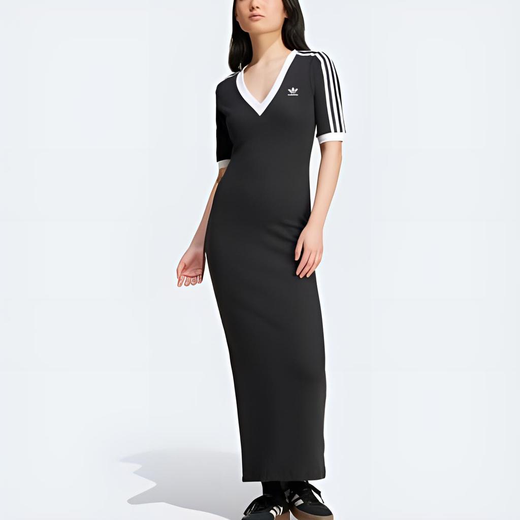 Adidas Originals Adicolor 3-Stripes Knit V-Neck Dress IX6962