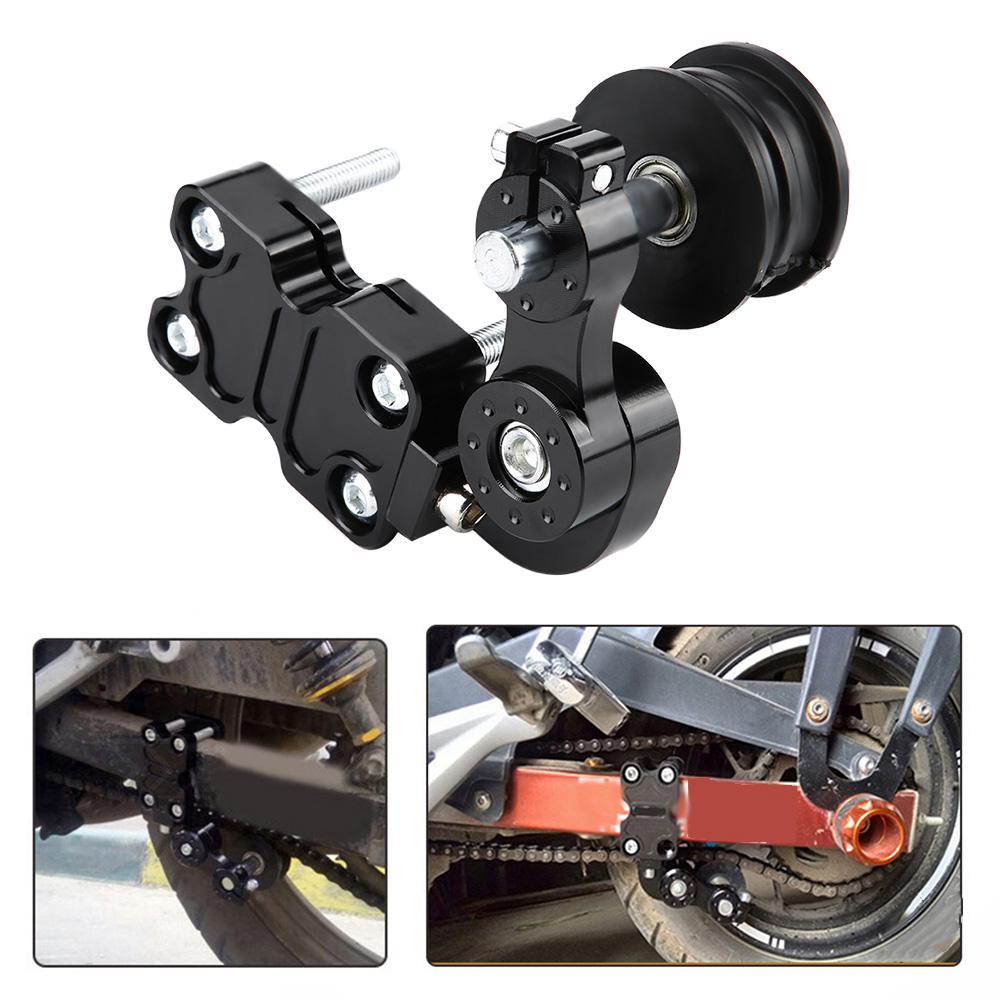 Motorcycle Aluminum Chain Tensioner Bolt Auto Adjuster on Roller Tool Black