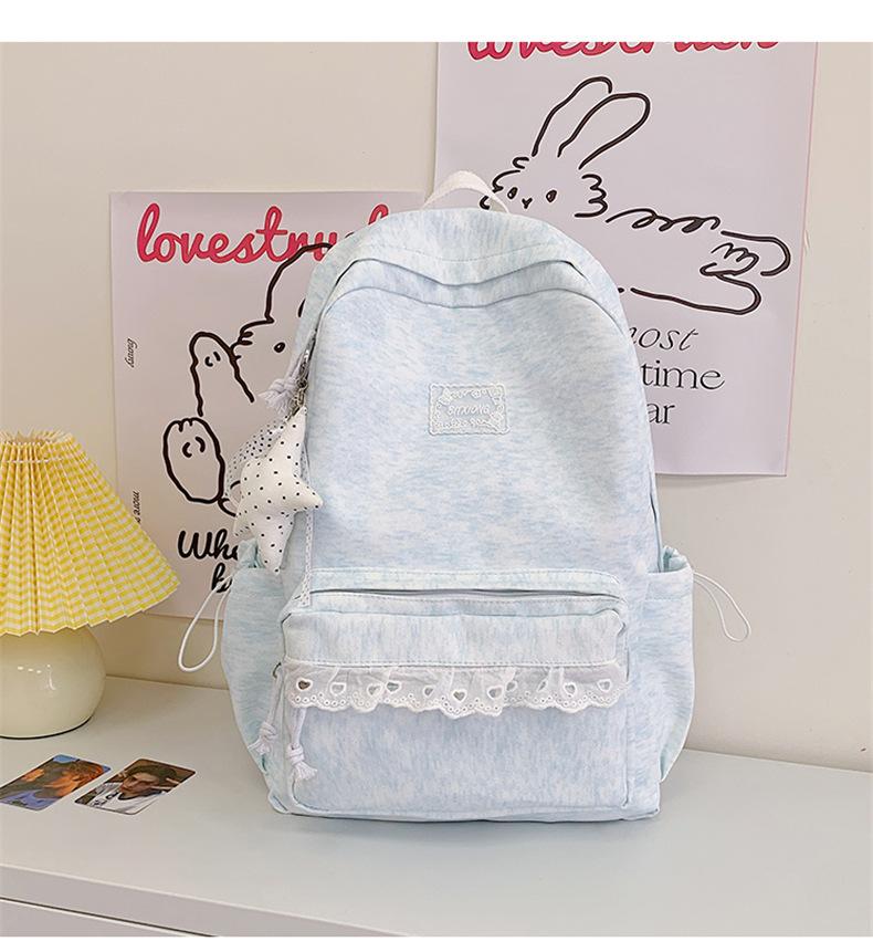Schoolbag summer refreshing sea salt bubble milk blue schoolbag Japanese girl gentle atmosphere student party class small backpack