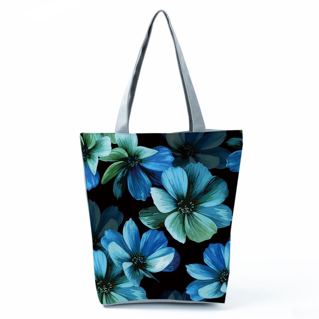 High Capacity Shoulder Bag Shopping Bags Bright Colors Floral Print Handbag Casual Travel Multi Functional Beach Bag Commuting Tote Bag