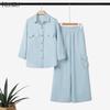 ZANZEA Lässiges zweiteiliges Anzug-Set für Damen mit langärmeliger Bluse und Hose