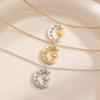 Mond Sonne Anhänger Halskette, Für Damen Herren Exquisite Schlüsselbein Kette Vintage Einfach Hiphop Punk Vielseitiger Schmuck Geschenk