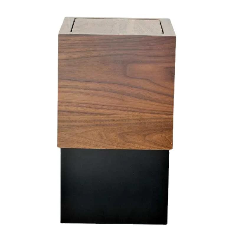 Simple Fashion Wooden Trash Can - Nordic Style Creative Poubelle, Suitable for Family Living Room Bedroom