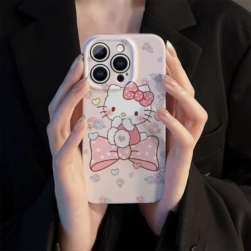 Flower kt cat applies to huawei mate60 mobile phone case p60pro trendy brand honor 100 film nova12 cartoon