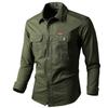 Camicie Cargo in Cotone Primavera Autunno Uomo Manica Lunga Outdoor Casual Stile Papà Top Uomo Camicia Casual Gioventù di Mezza Età Blusa