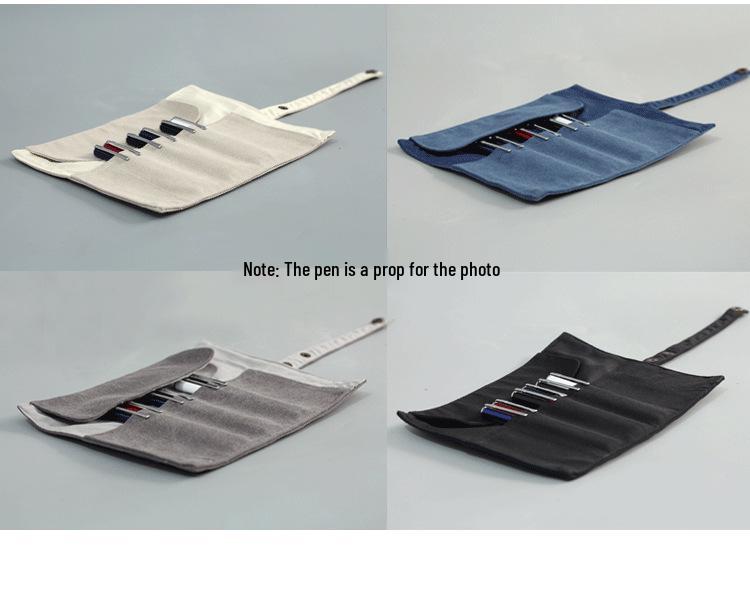 Japanische Retro Literarische Canvas Roll-up Stiftetasche für Studenten - Groß, Mittel, Klein