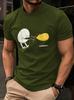 Unisexs Round Neck Tee Funny Egg Fight Cartoon Graphic Print Light Cotton Humor Novelty Street Daily Short Sleeve Casual Top