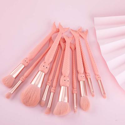 10 Pcs New Mermaid Makeup Brushes Set Powder Foundation Blush Blending Eye Shadow Lip Cosmetic Beauty Make Up Brush Kits