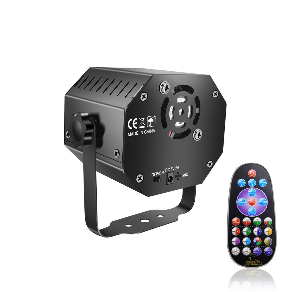 Party Lights Mini Disco DJ Stage Light with Projector Effect Remote Control for Dance KTV Pub Club