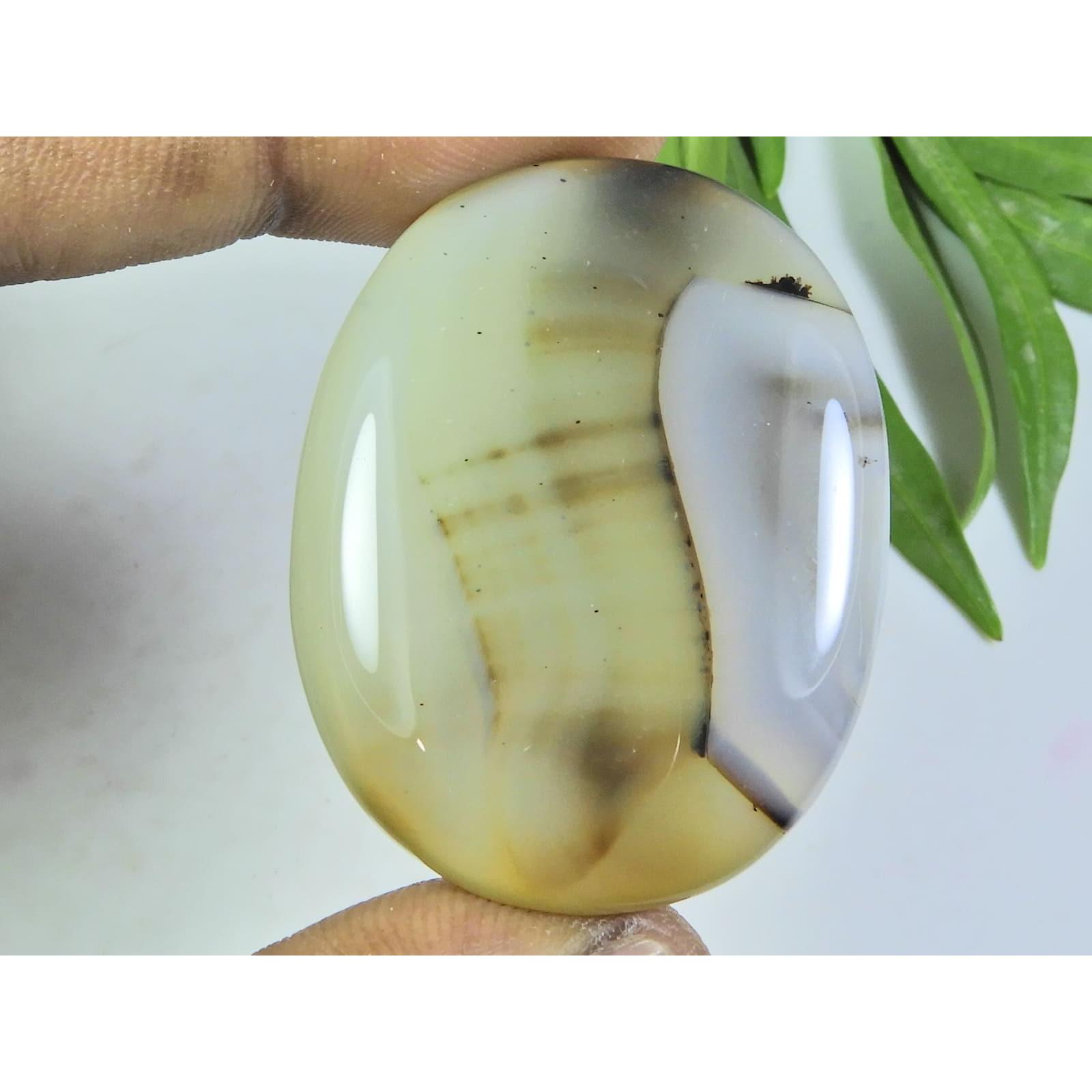 

89Cts. Натуральный ботсванский агат овальный кабошон свободный драгоценный камень 32X41X07 мм A-119