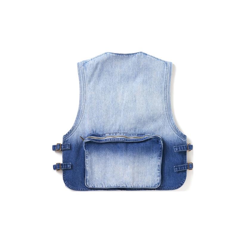 Li Ning Sports Fashion Series Washed Woven Denim Vest Men Vests Gradient-Blue AMDR019-1