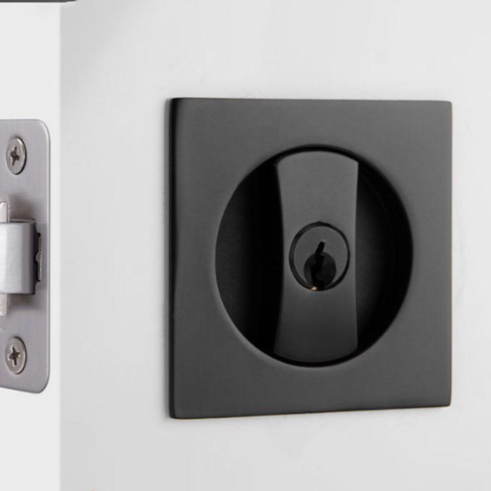 

Recessed Door Lock Embedded Wooden Door Lock Square Pocket Lock Hardware Bathroom Flush Privacy Pocket Door Lock With Key чёрный