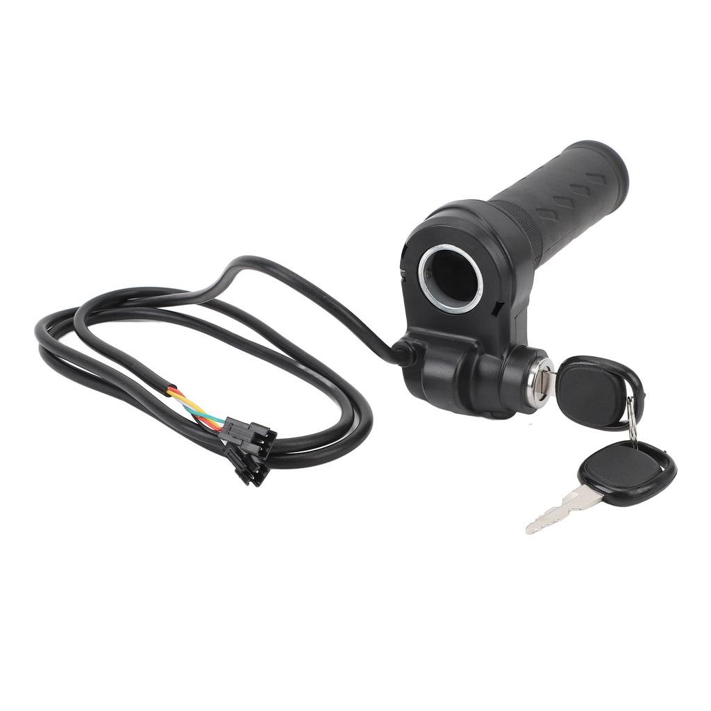 Electric Bike Throttle Grip Universal Electric Bicycle Scooter Wire Twist Throttle Grip with 2 Keys Waterproof Speed