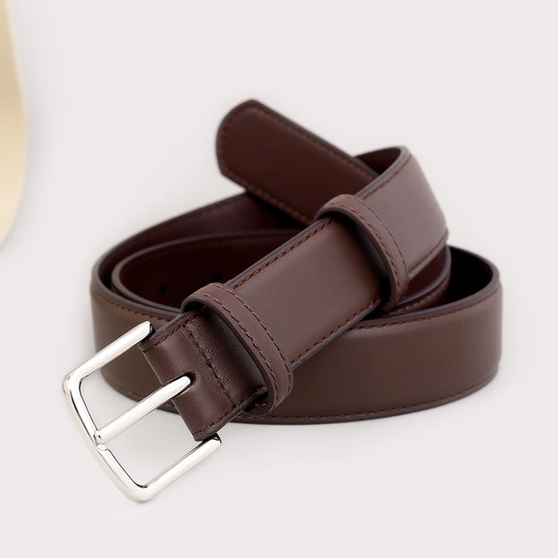 

Заказной ремень из коровьей кожи первого слоя в минималистичном стиле R@W с золотой и серебряной пряжкой, женский кожаный 100cm