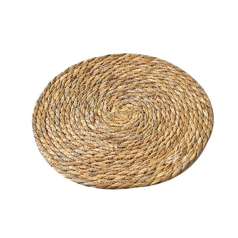 Natural Woven Grass Heat Resistant Trivet Dining Table Kitchen Pot Pad Round Non-Slip Coaster Set