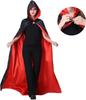 JUTOSU Halloween Cape, Dracula Style, for Kids and Adults, Makeup Costume Prop, Devil, Vampire, Wizard, Red and Black Reversible, Unisex Cape Robe,