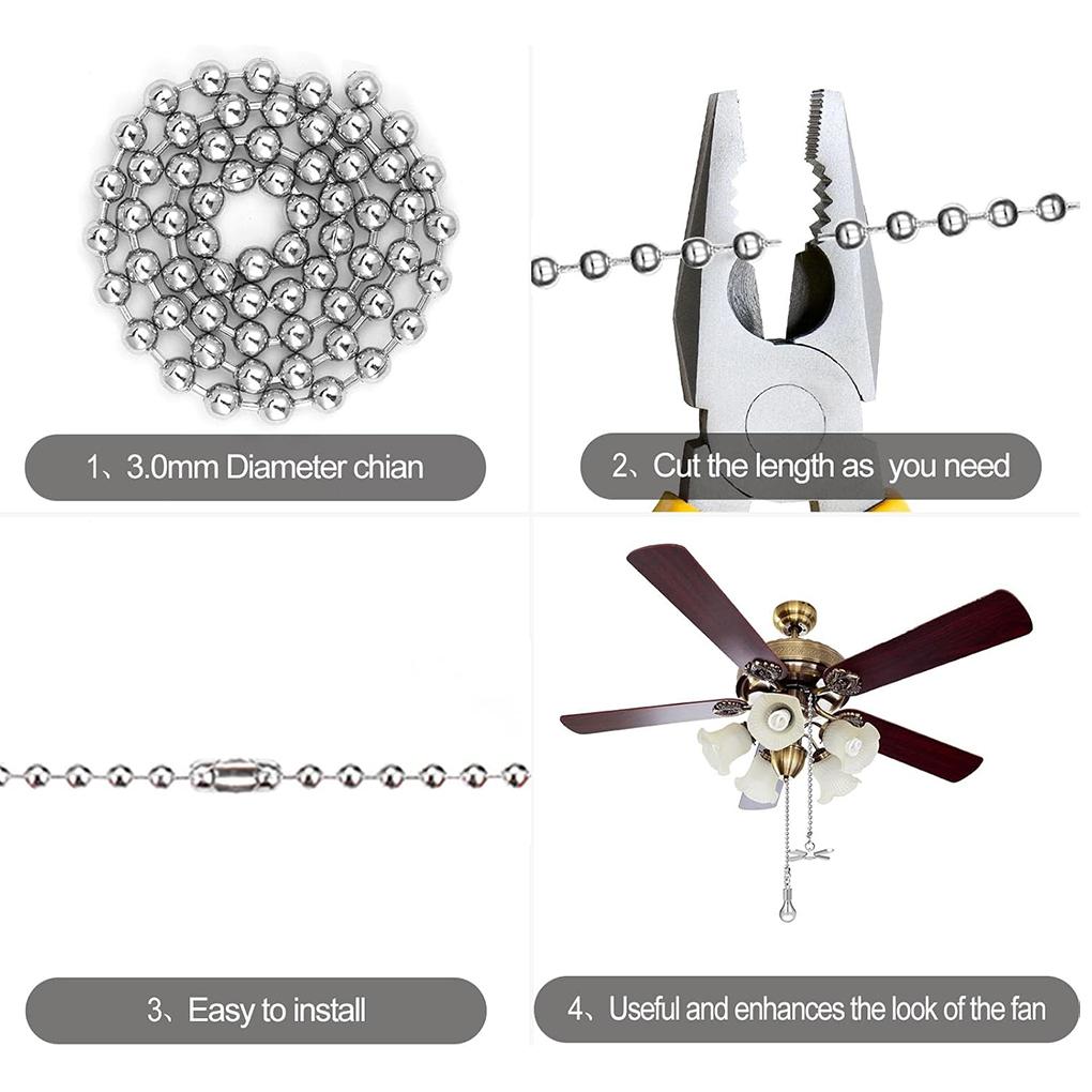 Metal Ceiling Fan Zipper For Easy Installation And Durable Ceiling Fan Chain Extenders Pull Chain