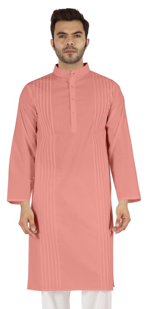 Atasi Cotton Kurta Solid Ethnic- Festive Long Shirt W  Pintuck Traditional Indian Wear For