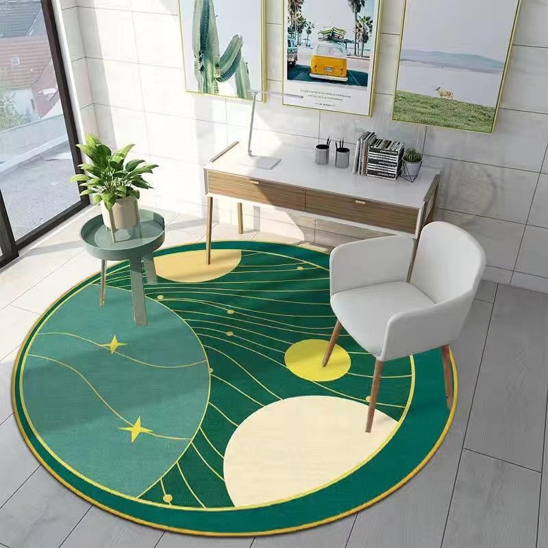 Colored geometric patterns printed patterns circular floor mats simple home decoration door mats floor mats