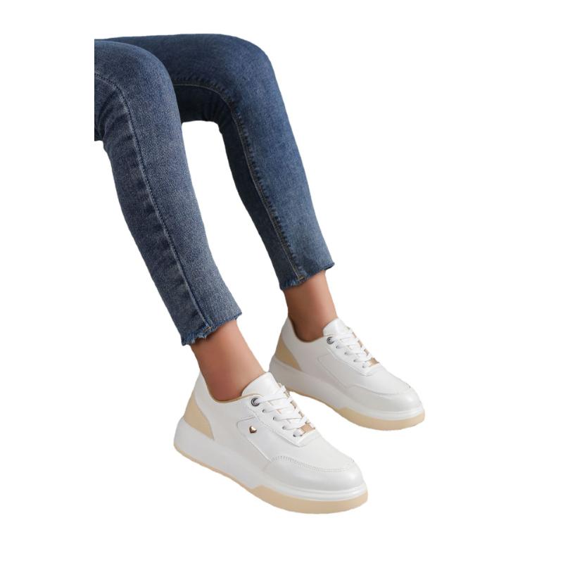 Single Shoes Sports Shoes Women Spring and Autumn New Large Size Thick Bottom Lace Up Low Top Casual Sports Shoes Women