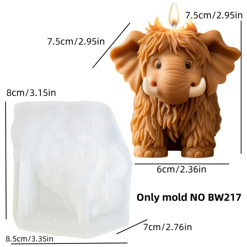 

3D Милая свеча-мамонт Силиконовая форма Форма из смолы в виде слона Милая форма для гипса в виде слона Новогодний рождественский подарок Формы для рукоделия