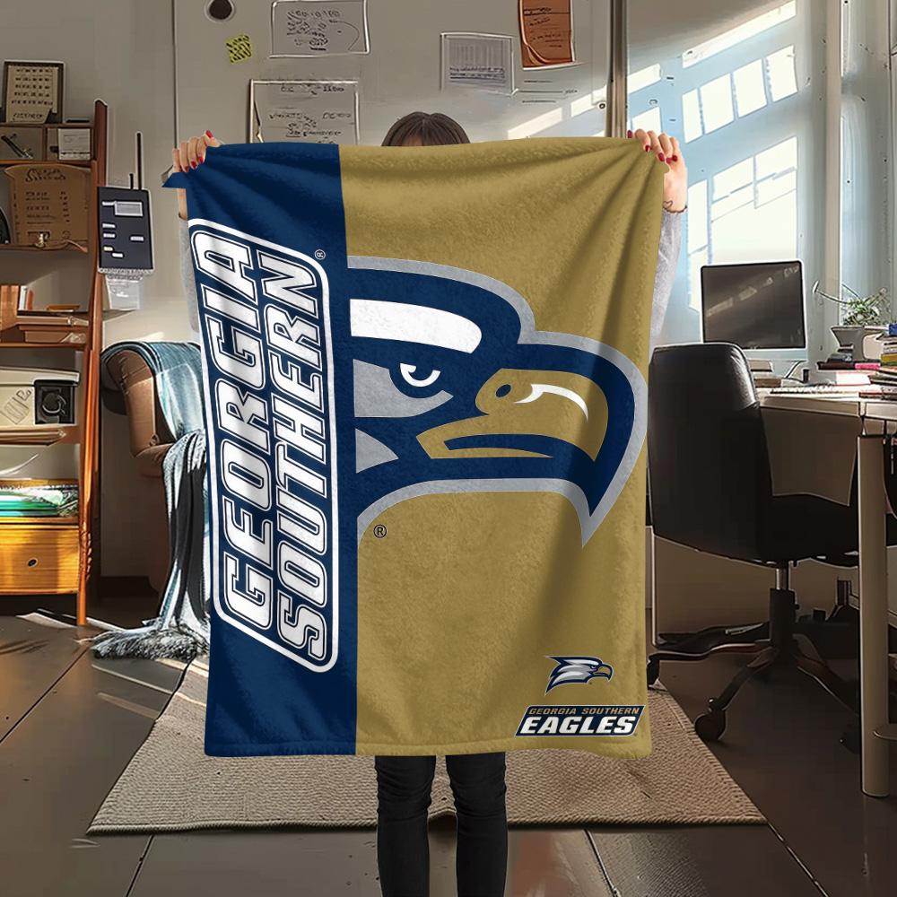 Georgia Southern Eagles Print Flannel Blanket High Quality Warm Comfortable Cover for All Seasons Perfect for Gifts Home Decor