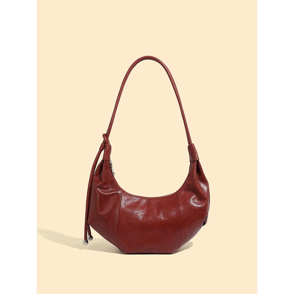 

Leather Fashion Shoulder Armpit Bag New Commuter Croissant Bag Messenger Bag красный