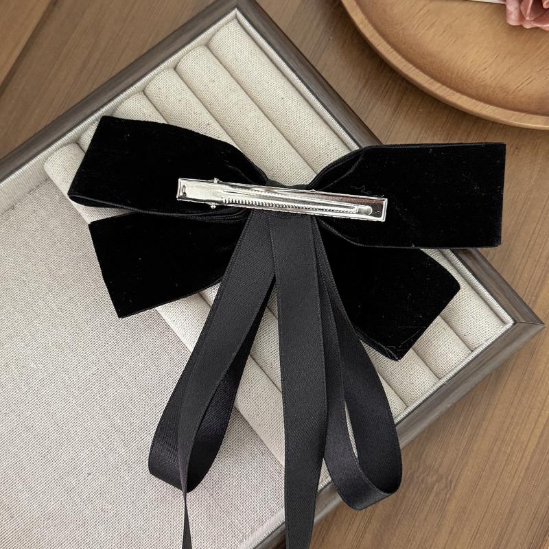 Elegante Samtschleifen-Haarklammern für Damen-Bankette, Party-Kopfschmuck, Haarnadel-Accessoires mit Band für den Hinterkopf