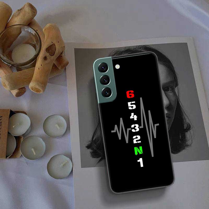 Motorcycle Heartbeat Phone Case For Samsung Galaxy S22 S25 Ultra S21 S10 Plus S26 Edge S20 S23 S24 FE Cover Silicone Soft TP