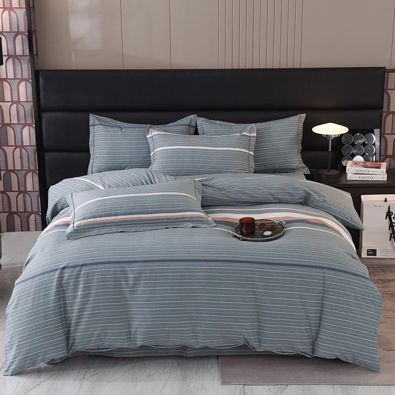 Thickened Brushed Pure Cotton Autumn/Winter Bedding Set - All-Season Universal (Four-Piece & Three-Piece Options)